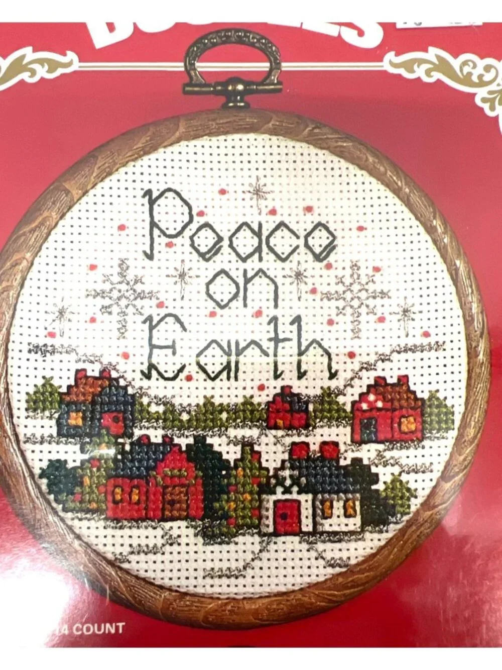 Vogart Christmas Doubles Cross Stitch Ornament Kit Peace On Earth & Silent Night